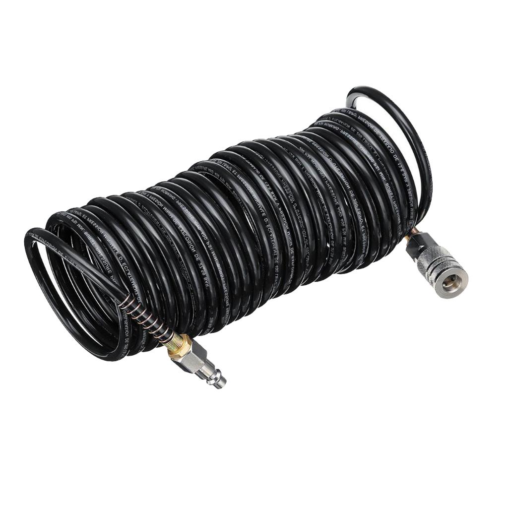 1/4 PE Khí Nén Ống Không Giật Ống Cuộn Dây Với Khớp Nối Nhanh Phụ Kiện