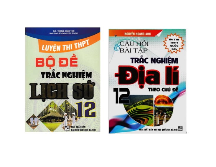 Sách - Combo 2 cuốn luyện thi THPT Bộ đề trắc nghiệm lịch sử 12 + Câu hỏi và bài tập trắc nghiệm địa lí 12