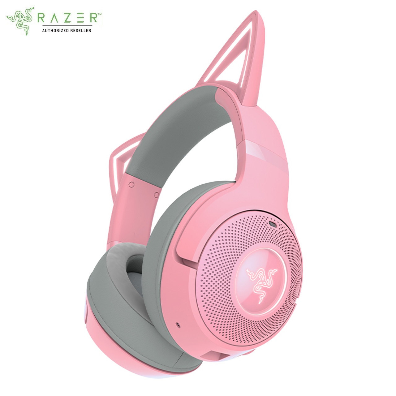 Tai nghe không dây choàng đầu Razer Kraken Kitty V2 BT-Hồng(Quartz Edition)-Wireless Bluetooth RGB Headset with Kitty Ears_Mới, hàng chính hãng