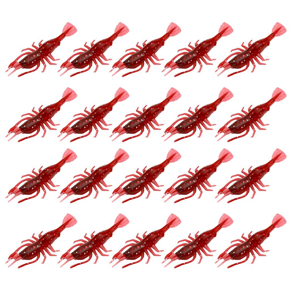 20x Artificial Shrimp Fishing Bait Prawn Lobster Lure Soft Worm Minnow Lure