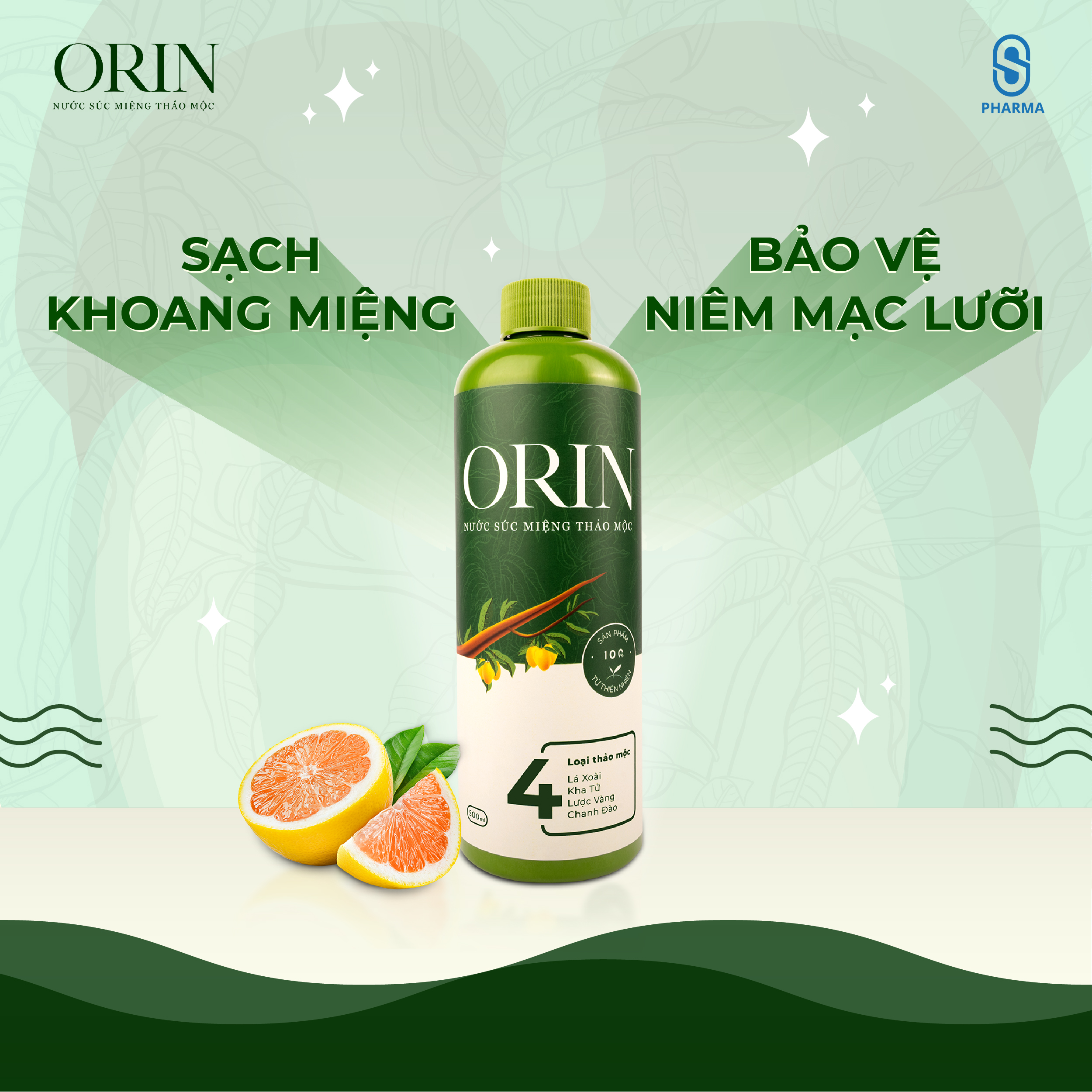 Nước Súc Miệng Thảo Mộc Orin ngừa sâu răng, kháng khuẩn, tan mảng