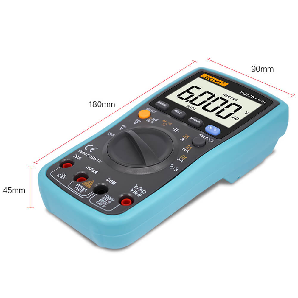 Đồng Hồ Đo Điện Vạn Năng Kỹ Thuật Số Zoyi VC17B+ True RMS 6000 Count Auto Ranges (Không Bao Gồm Pin) - Hàng chính hãng - Bảo hành 12 tháng