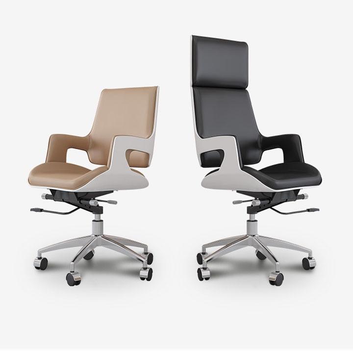 Ghế xoay văn phòng cho giám đốc lưng ốp gỗ bọc da PU cao cấp chống mỏi lưng BJ706, Ghế văn phòng khung thép chân xoay
