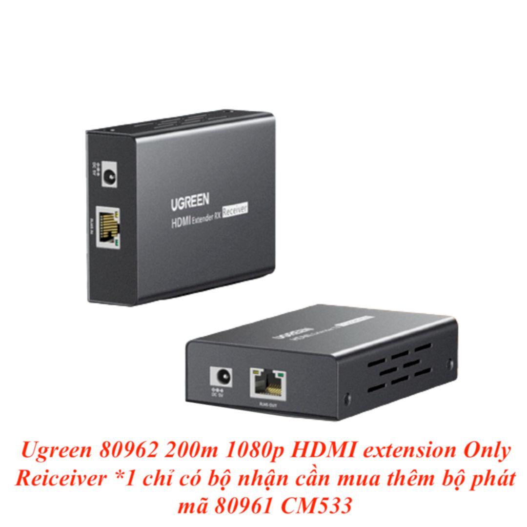 Ugreen UG80962US300TK 200m 1080p HDMI extension Only Reiceiver *1 chỉ có bộ nhận cần mua thêm bộ phát mã 80961 - HÀNG CHÍNH HÃNG