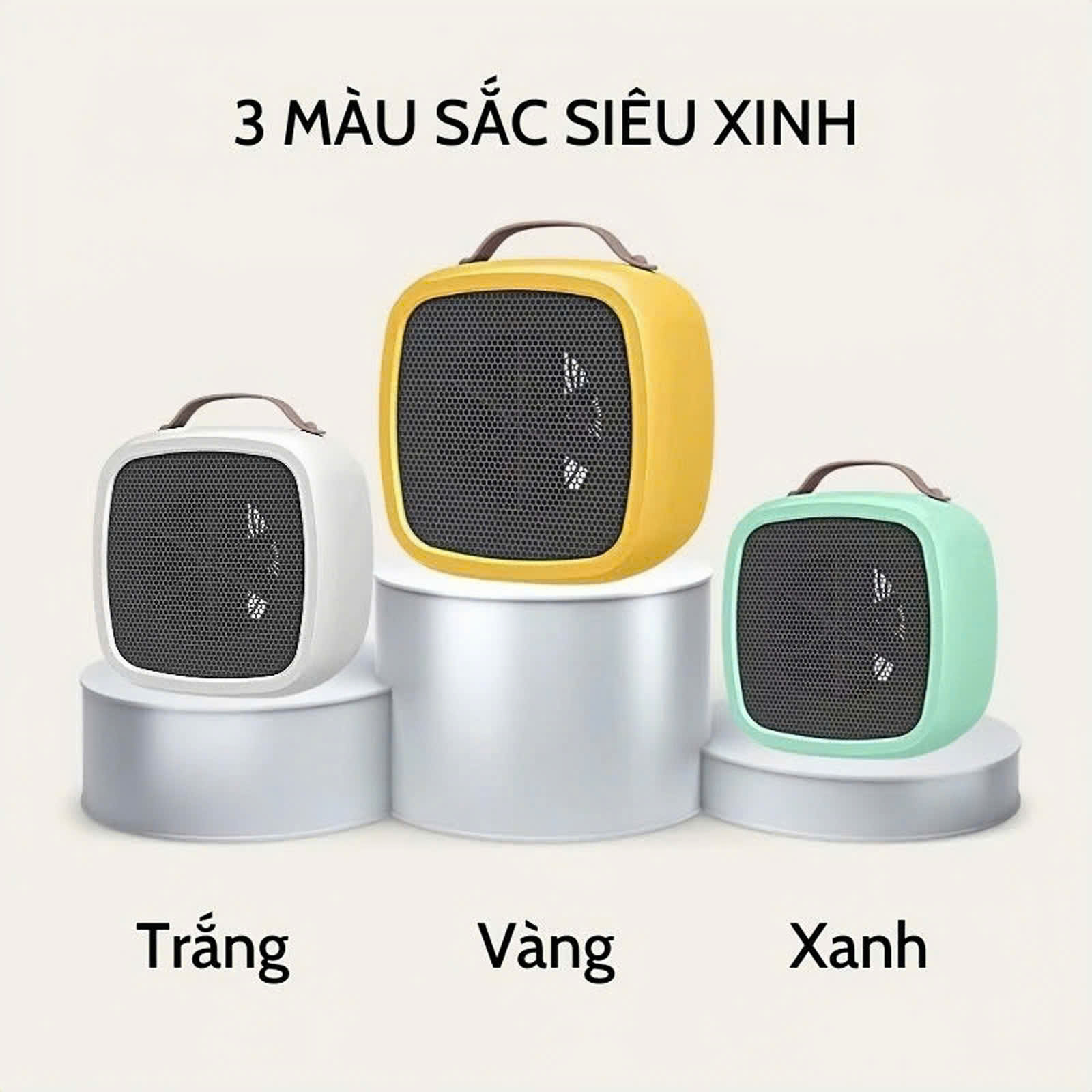 Máy sưởi mini công suất 500-1000W, quạt sưởi mini để bàn Q124, thiết kế nhỏ gọn, làm nóng tức thì, hàng chính hãng, bảo hành 12 tháng