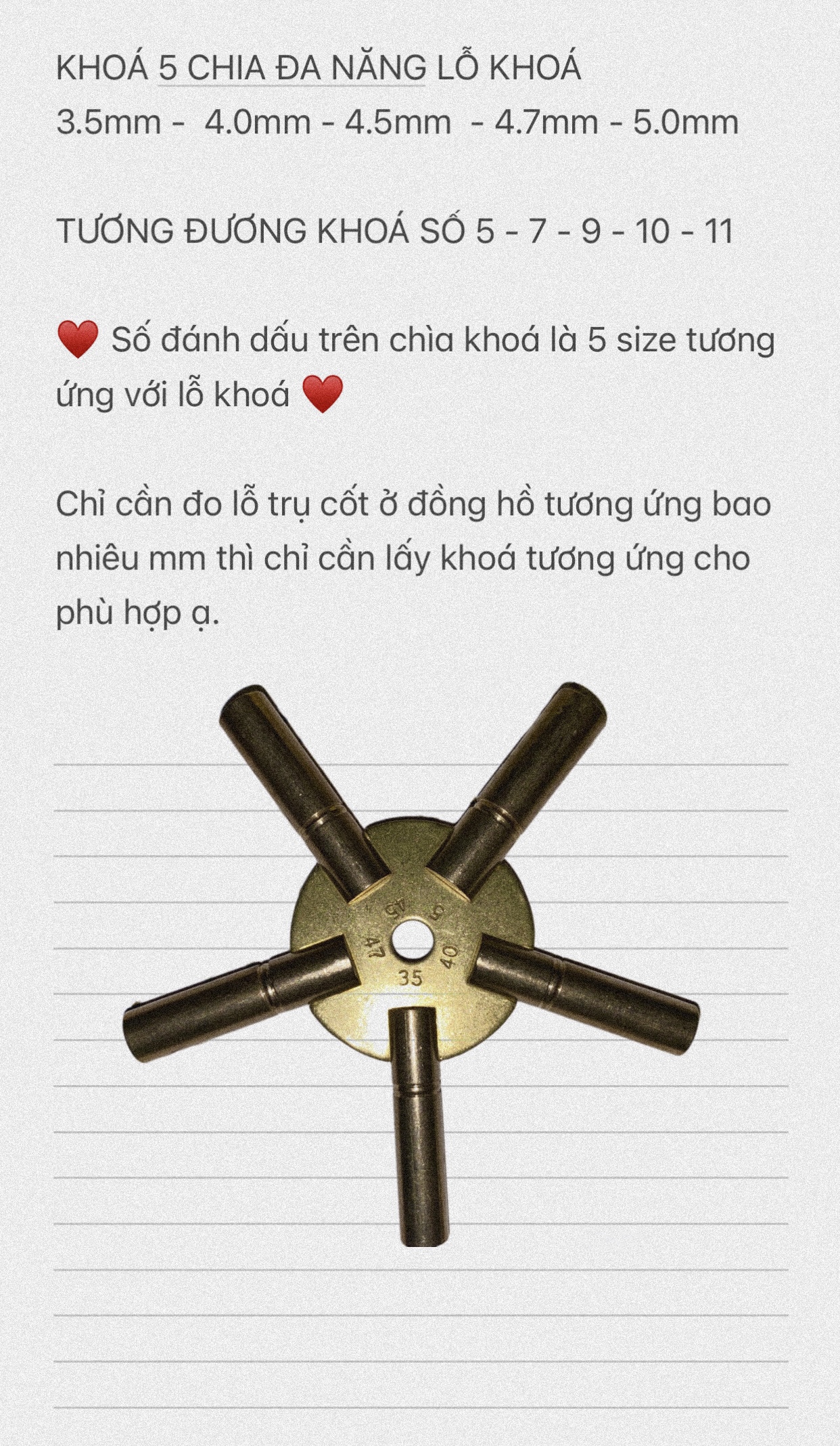 CHÌA KHOÁ LÊN CÓT CHO ĐỒNG HỒ ĐA NĂNG