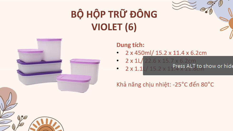 Bộ Hộp Tupperware Trữ Đông Violet - Hàng Chính Hãng