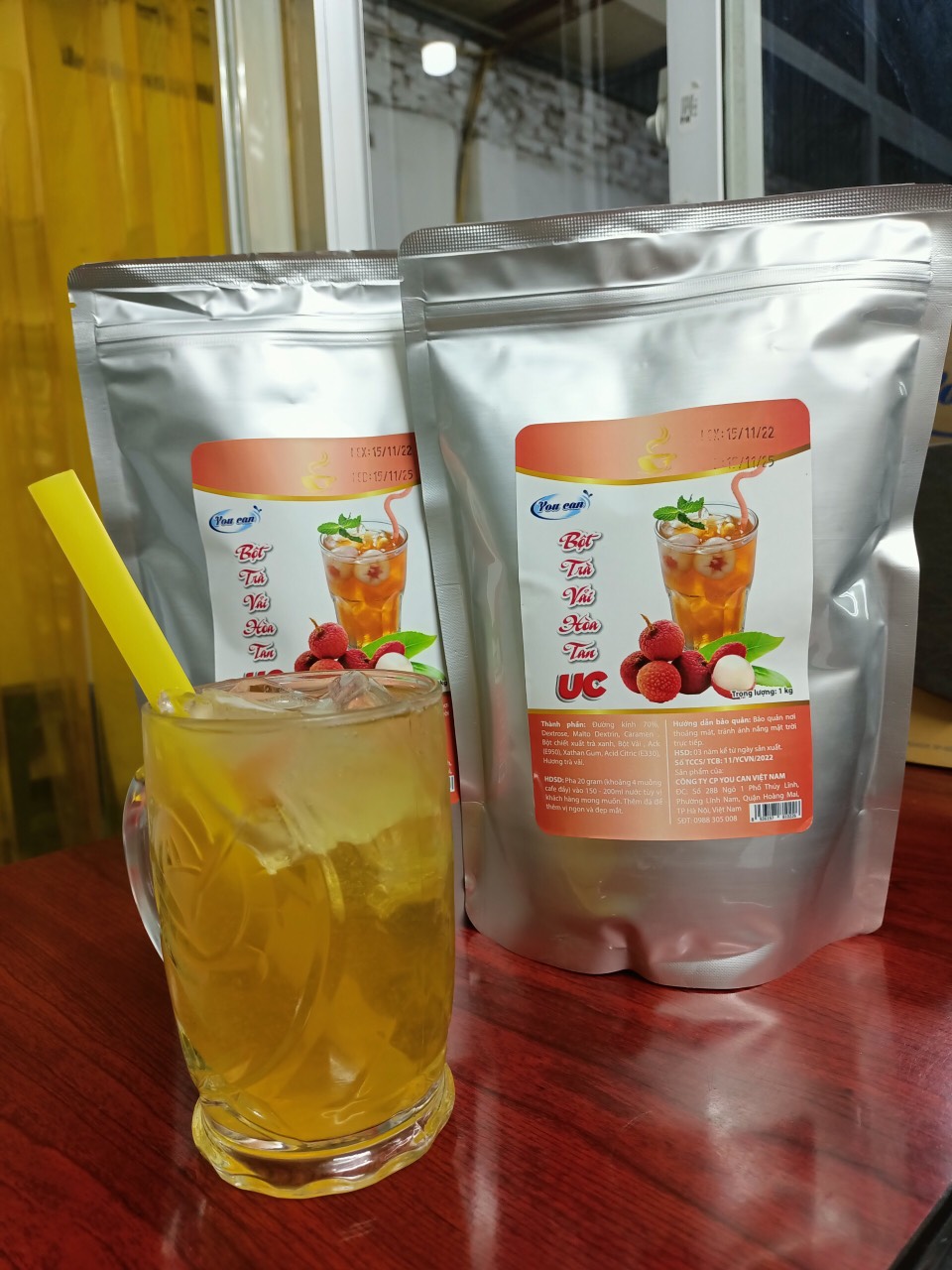 Trà Vải Hòa Tan UC hàng chính hãng/ Bột trà hoa quả PHA SẴN SIÊU NHANH thơm ngon chuẩn vị.