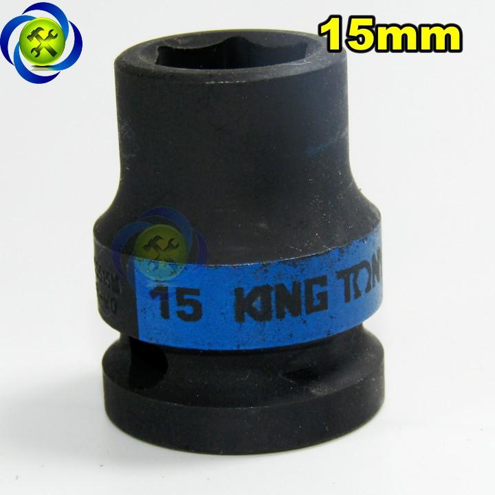 Tuýp đen ngắn Kingtony 453515M 15mm 1/2 6 cạnh