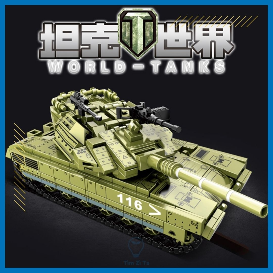 Đồ chơi lắp ráp sáng tạo xe tăng chủ lực Merkava MK-4, 475 chi tiết nhiều kiểu chơi vui nhộn cho bé