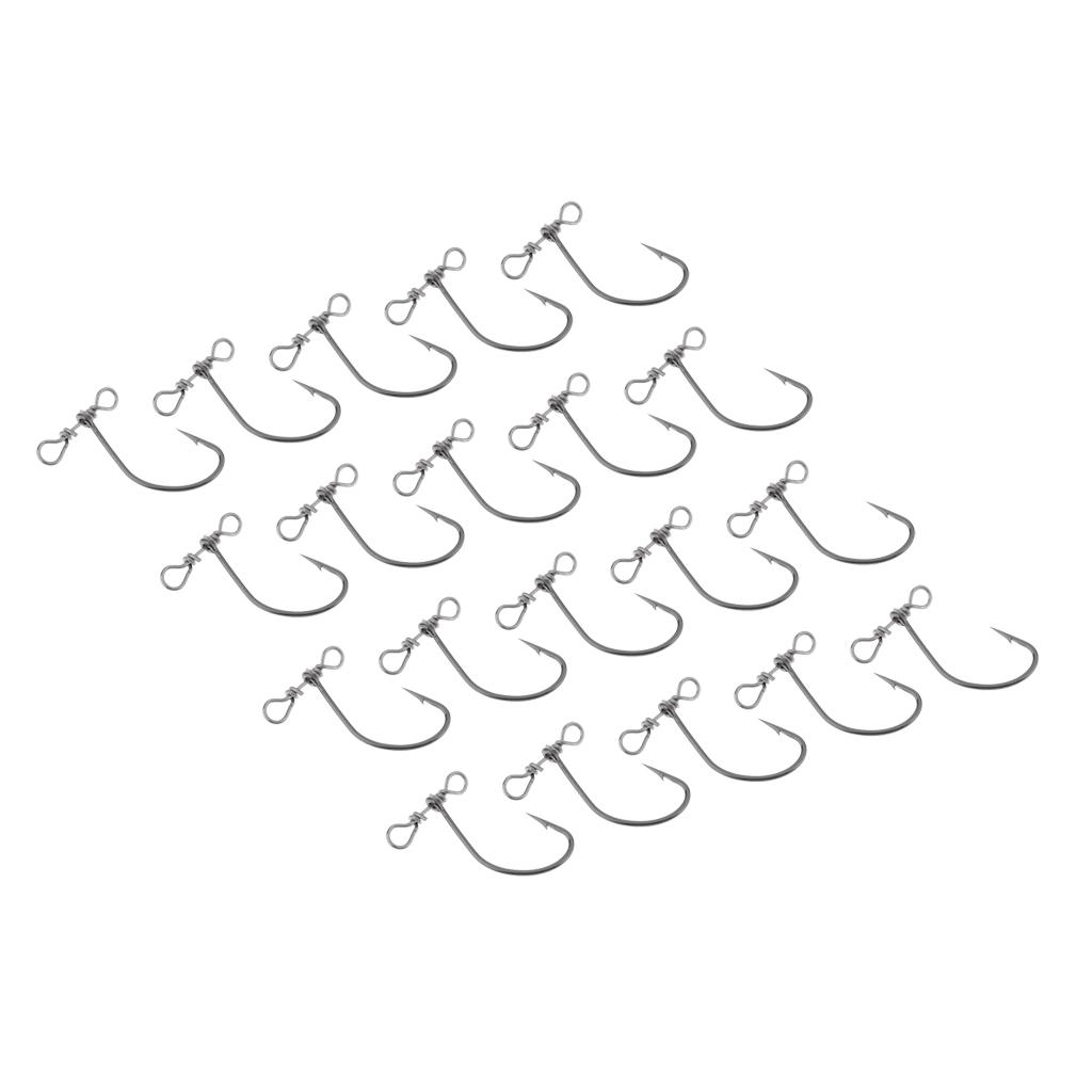 20pcs Down Shot Rig Hook for Fishing Lure Black Nickel Crank Lure Hooks