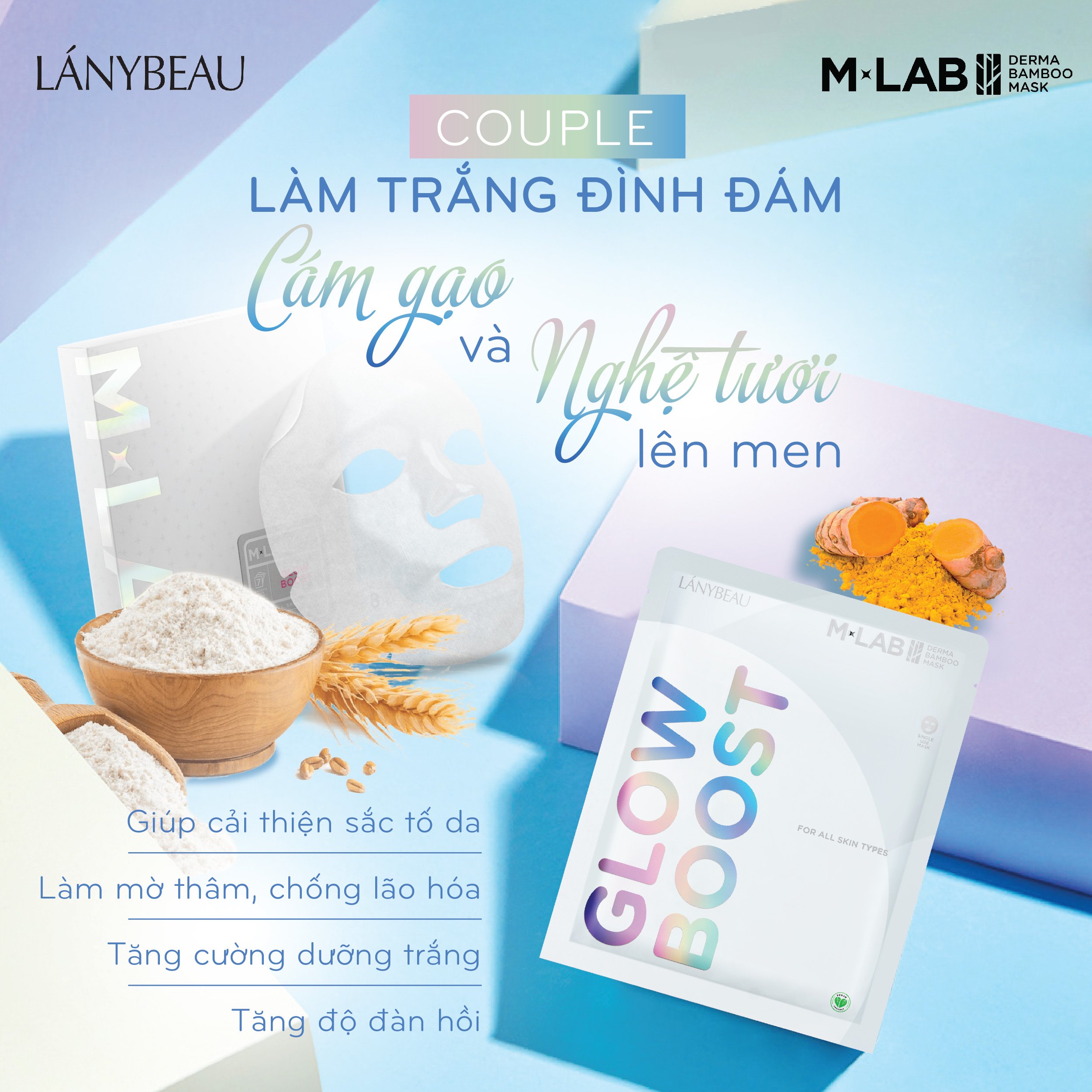 Mặt nạ dưỡng da trắng sáng, đều màu da M-Lab Derma Bamboo LÁNYBEAU (28g/miếng)