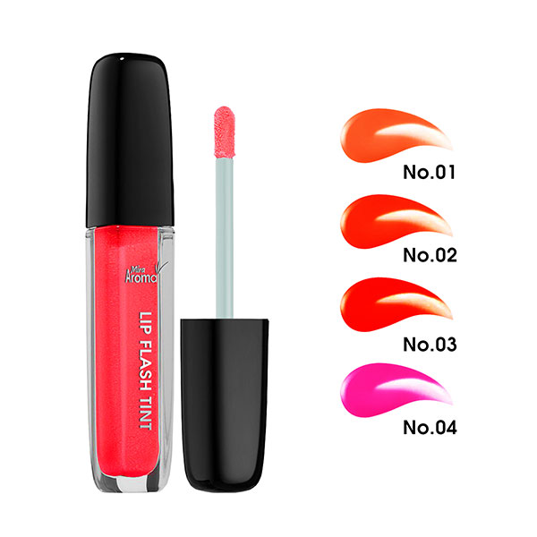 Son kem siêu lì Aroma Lip Flash Tint Hàn Quốc No.1 Màu cam tặng kèm móc khóa