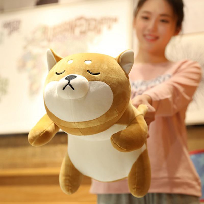 Gấu Bông Gối Ôm Hình Shiba Inu Nằm Ngủ Siêu Dễ Thương Vải 3D Siêu Mịn 50cm Quà Tặng Độc Lạ