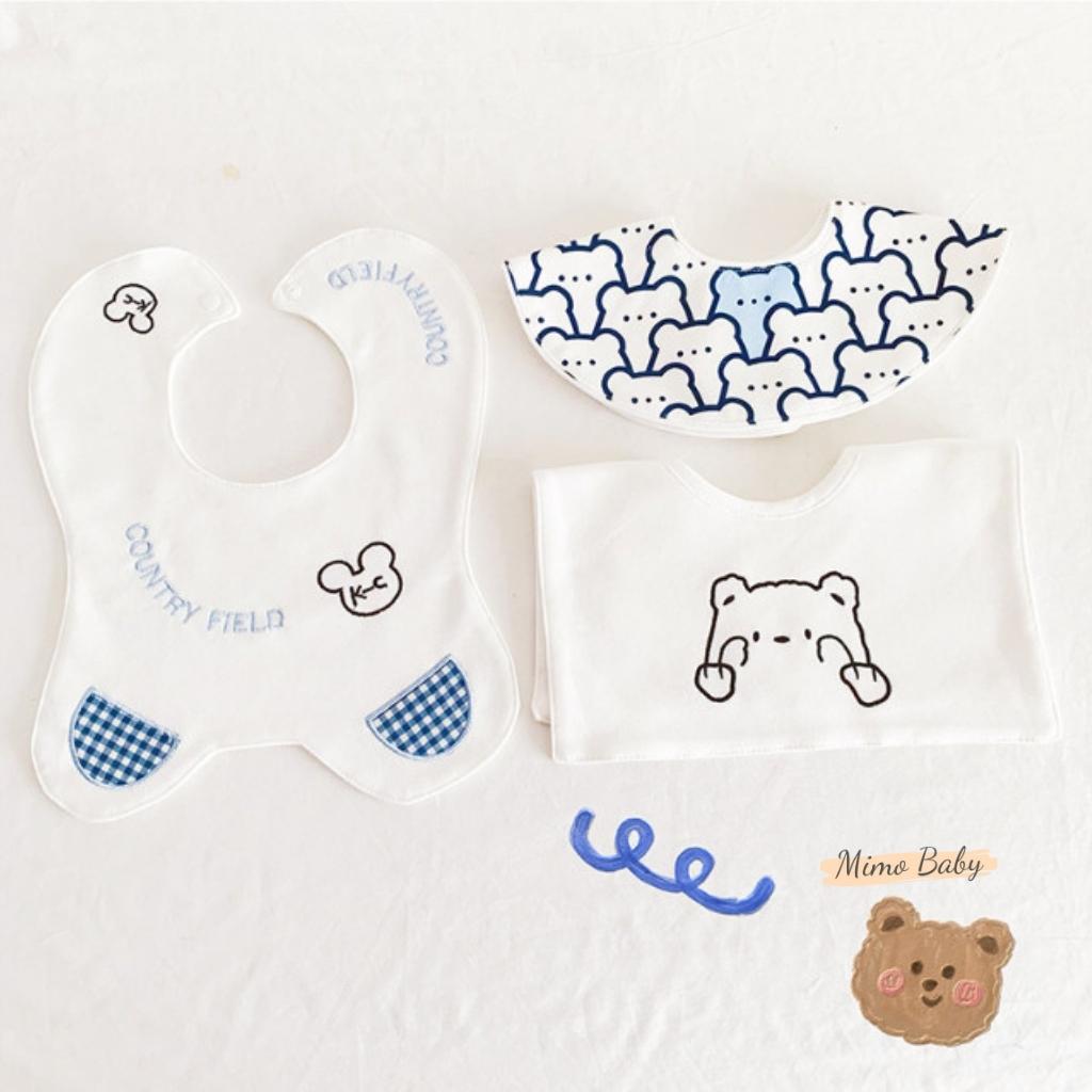 Set 3 yếm cổ cotton cao cấp họa tiết dễ thương cho bé YC13 Mimo Baby