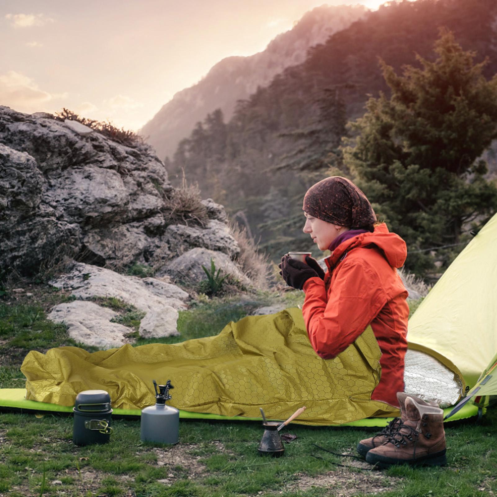 2 Person Emergency Sleeping Bag Lightweight Waterproof Thermal Emergency Blanket Survival Gear for Outdoor Adventure Camping Hiking Backpacking