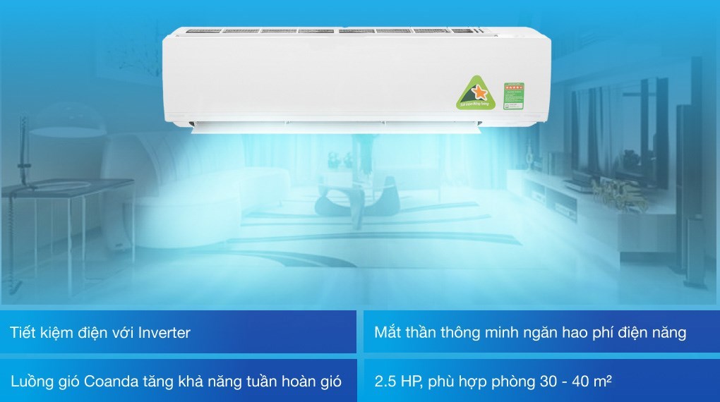 Máy lạnh Daikin INVERTER FTKC60UVMV 2.5 HP - HÀNG CHÍNH HÃNG - GIAO HÀNG TOÀN QUỐC