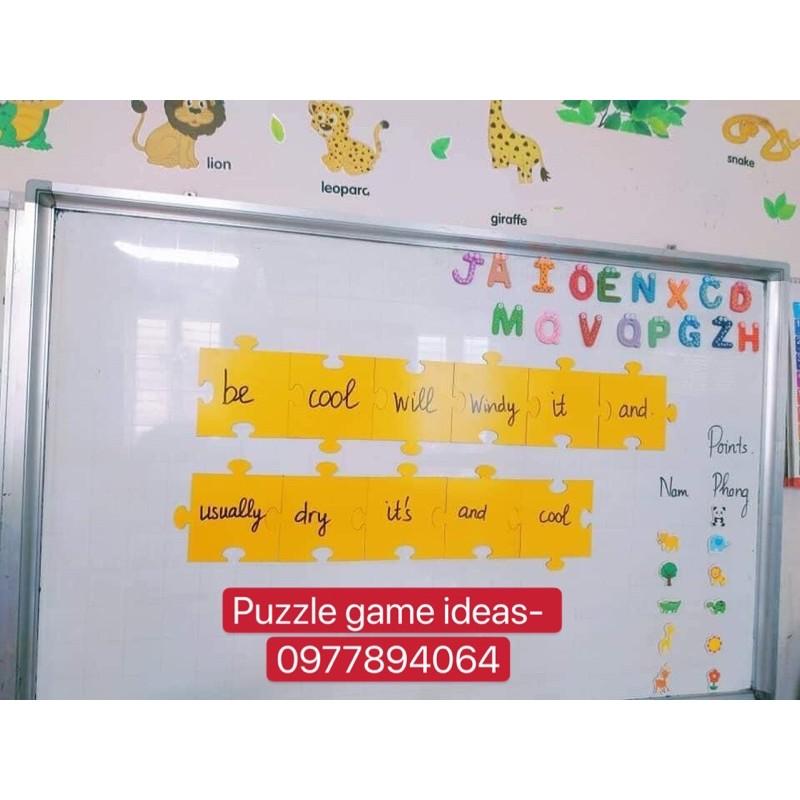 Set puzzle ghép từ màu vàng (10 miếng sẵn nam châm) giáo cụ dạy học hấp dẫn