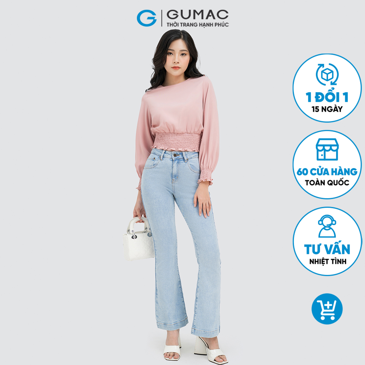 Quần jeans ống loe Gumac QJD04050