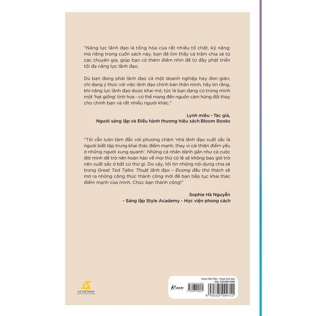 Sách  Great TED Talks: Thuật Lãnh Đạo – Đương Đầu Thử Thách - Bản Quyền