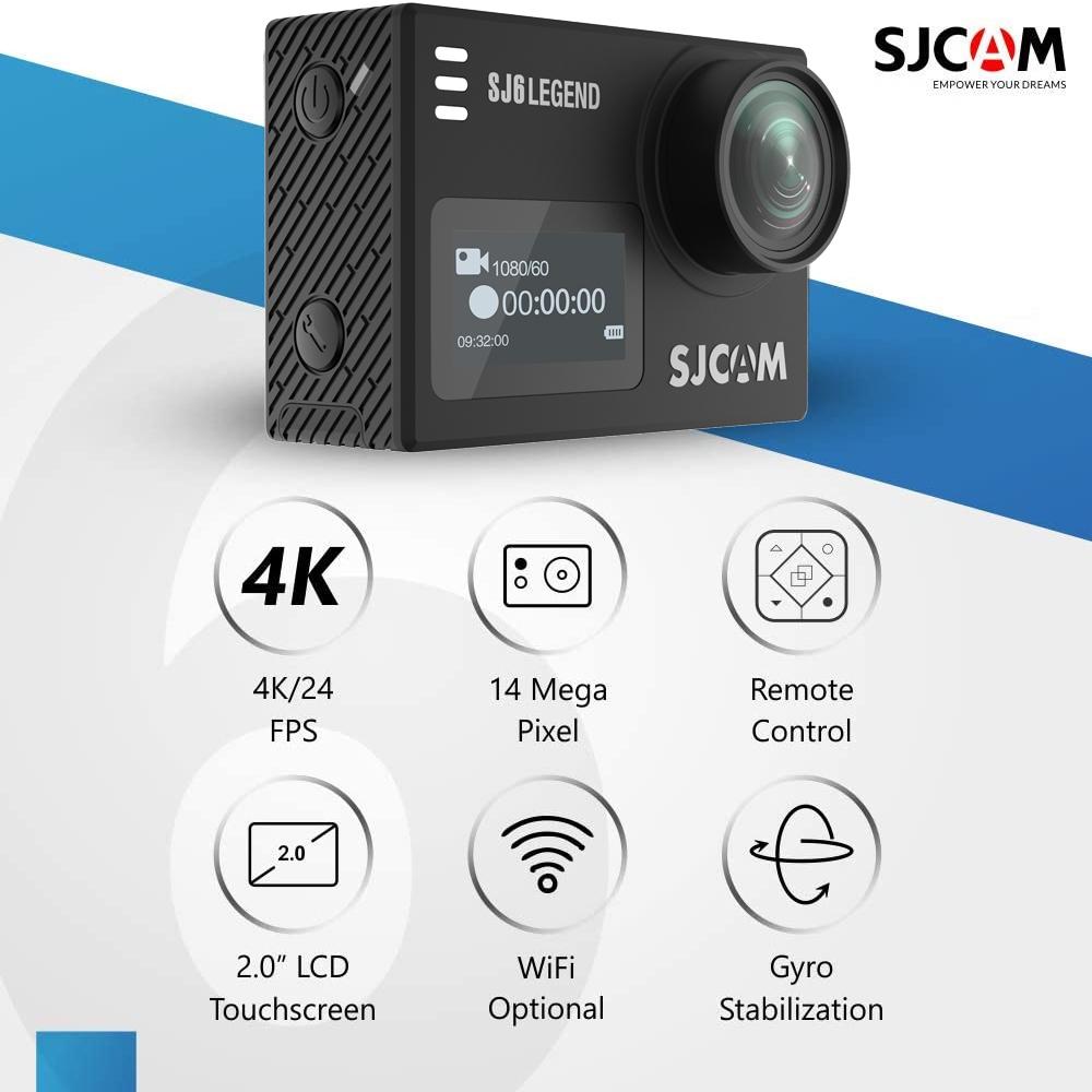 Máy ảnh hành động huyền thoại SJCAM SJ6 4K WiFi 30M không thấm nước Ultra HD 2 "Touch Màn hình con quay hồi chuyển Sports DV