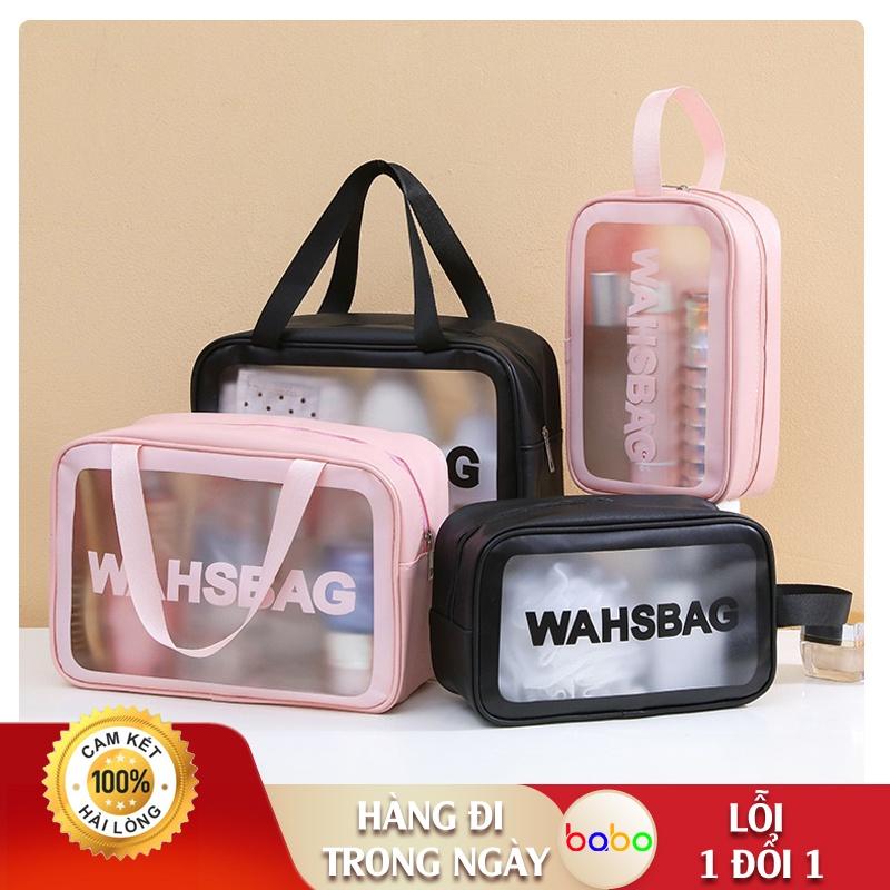 Túi đựng mỹ phẩm du lịch mini trong suốt chống nước washbag đựng đồ trang điểm makeup babo (TB22)