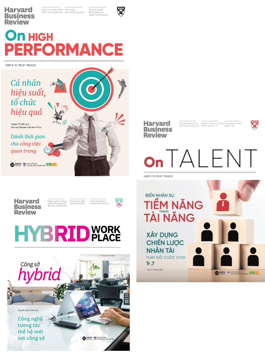 Combo HBR On Point Quản Lý Nhân Sự 4.0: HBR On Talent + HBR On Hybrid Workplace + HBR On High Performance (Bộ 3 Cuốn) _AL