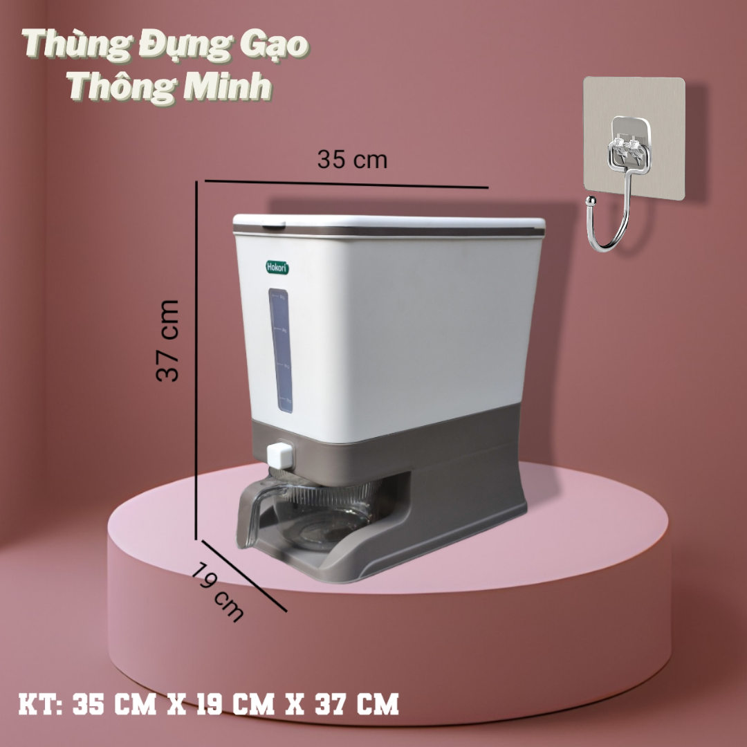 ( HÀNG CAO CẤP ) Thùng đựng gạo thông minh Hàng Xuất Nhật Care 6868 - thùng đựng ngũ cốc, chống côn trùng, ẩm mốc ( tặng vỉ dán tường to )