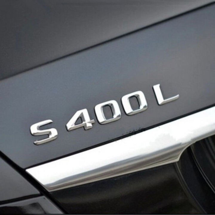 Decal tem chữ chất liệu inox dán đuôi xe ô tô dành cho xe Mercedes