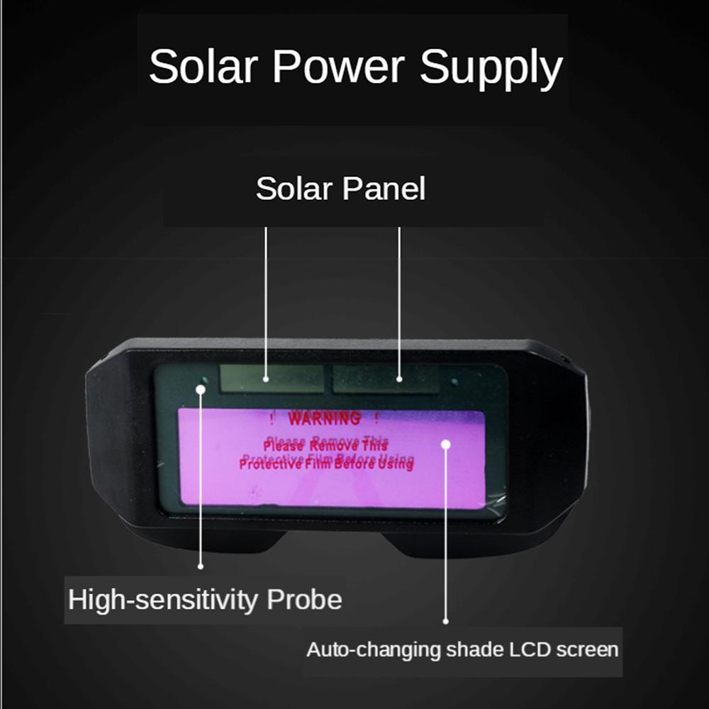 Solar Auto Darkening Welding Goggle, Shaded Safety Glasses Welding Goggles Welder Eyes Protection Glasses