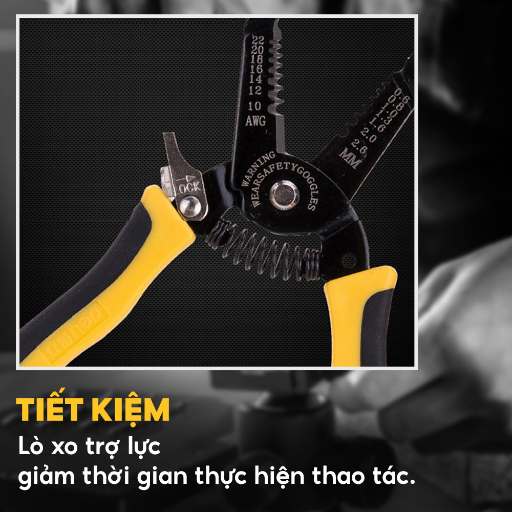 Kềm tuốt dây điện đa năng Deli 7 Inch DL2607- Hàng Chính Hãng