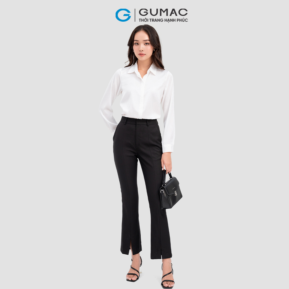 Quần ống loe xẻ lai thời trang GUMAC QC11001