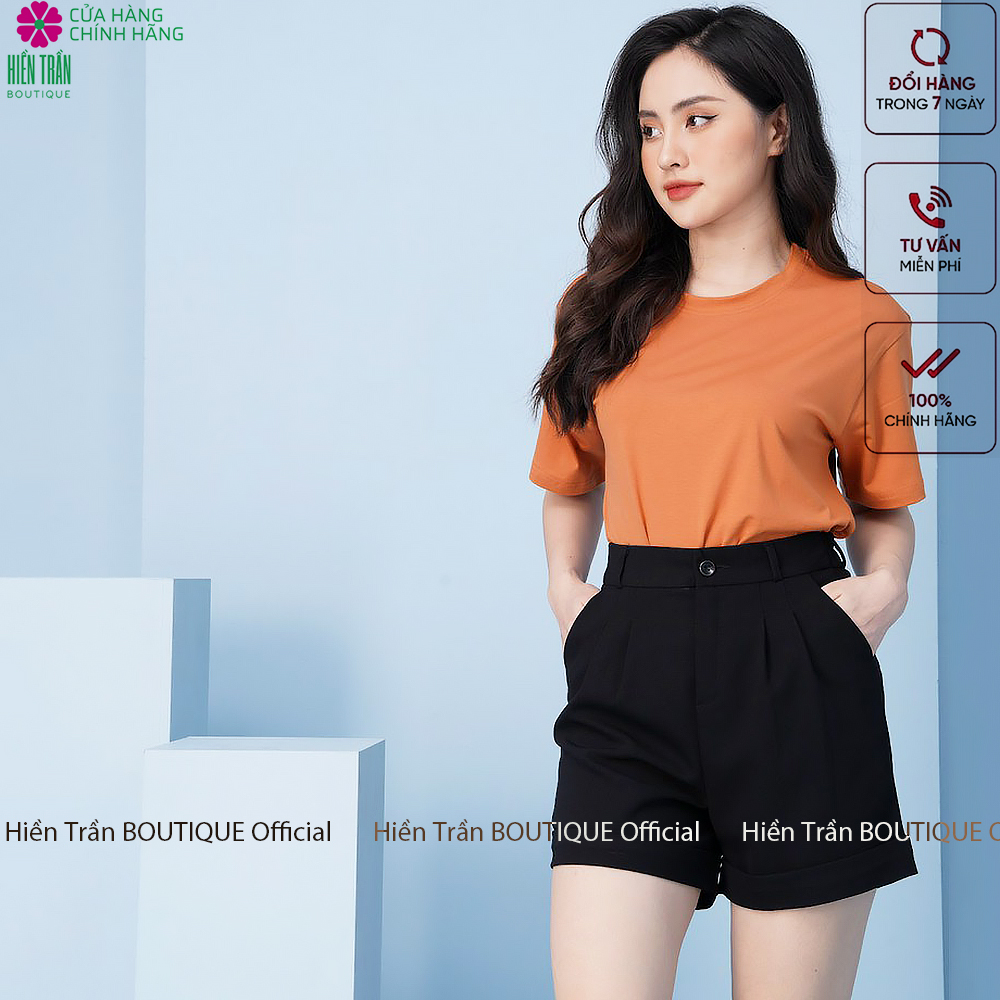 Áo thun nữ Hiền Trần BOUTIQUE phông trơn nam nữ form suông rộng nhiều màu sắc vải cotton cao cấp