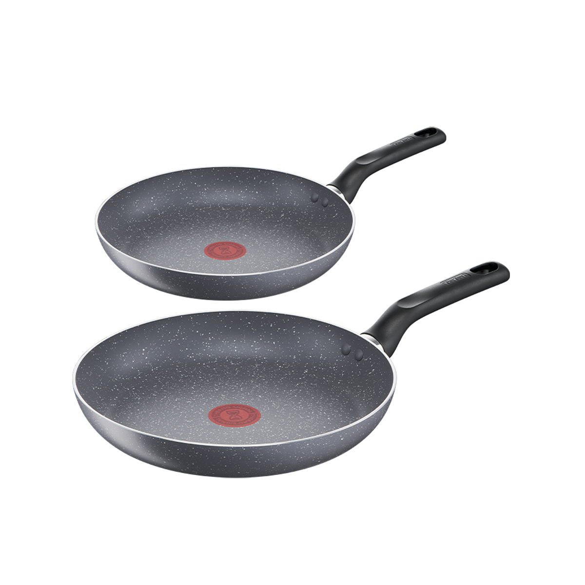 Bộ 2 chảo chiên chống dính vân đá Tefal Natura dùng cho bếp ga và hồng ngoại - Hàng chính hãng