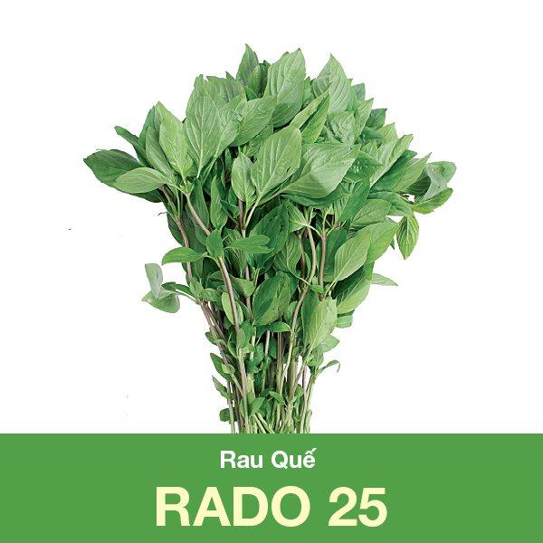 Hạt Giống Rau Húng Quế Rado 25 gói 10gr - Rạng Đông Thân màu tím, lá màu xanh mướt, có mùi thơm dễ chịu. Trồng quanh năm