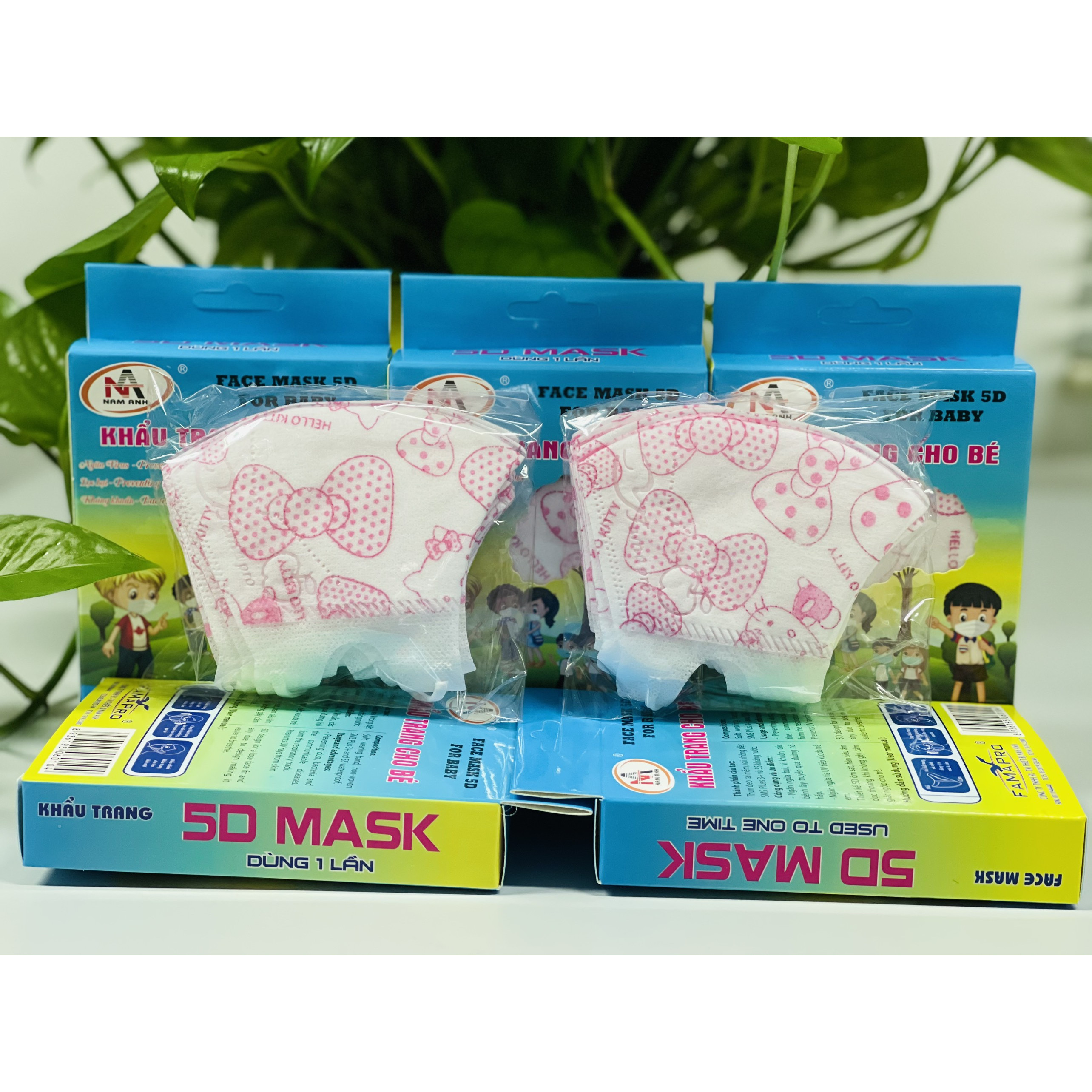 Khẩu Trang Y Tế Cao Cấp FAMAPRO - Hồng Kitty - 3 Lớp Kháng Khuẩn / 99% Lọc Khuẩn, Bụi, Virus Tốt Nhất / Trẻ Em -