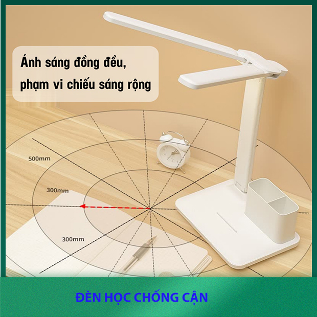 Đèn học chống cận tích điện dùng pin sạc 3 chế độ ánh sáng công tắc cảm biến