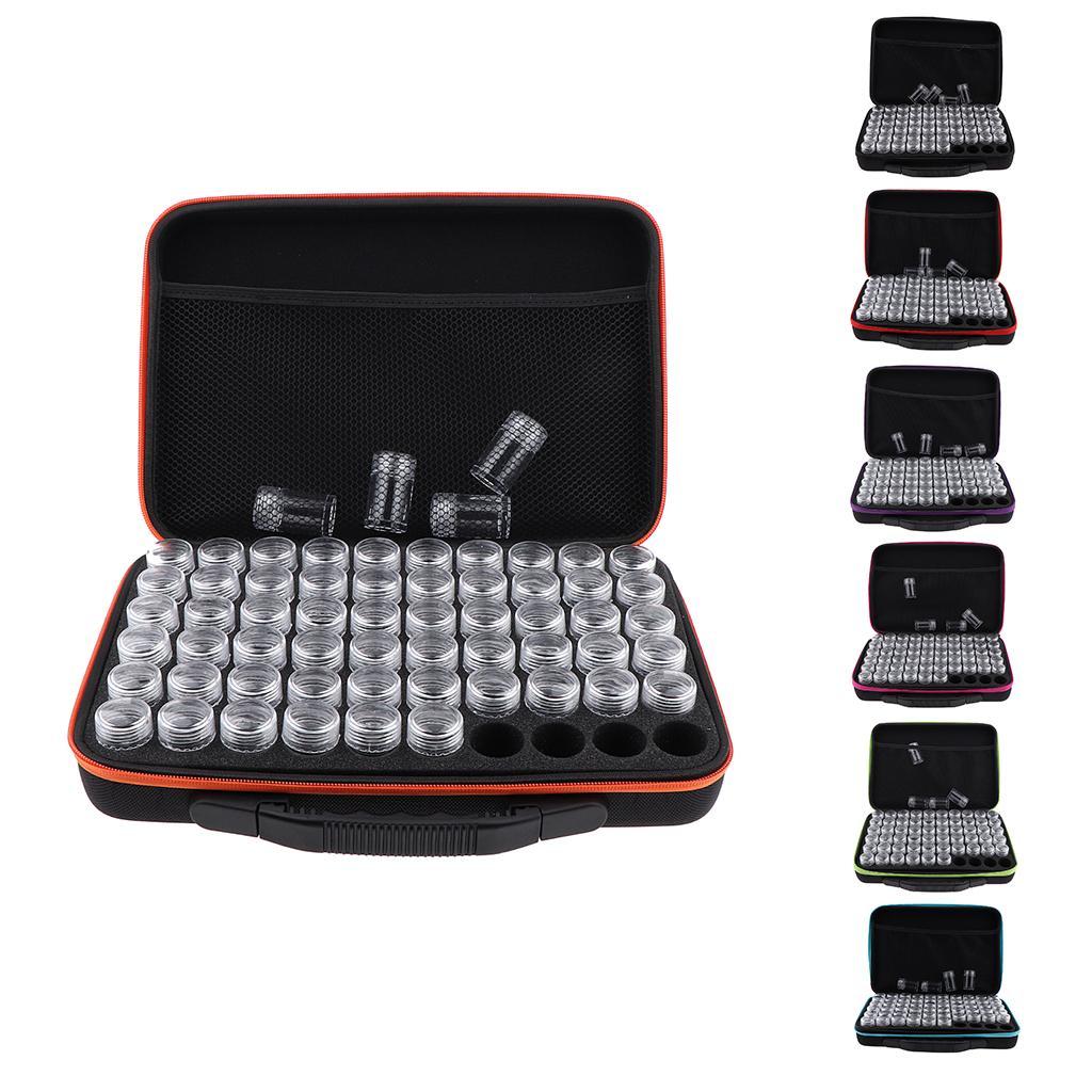 60 Grids 10ml Mini Empty Nail Powder Eye Shadow Grafts Bottles Storage Case