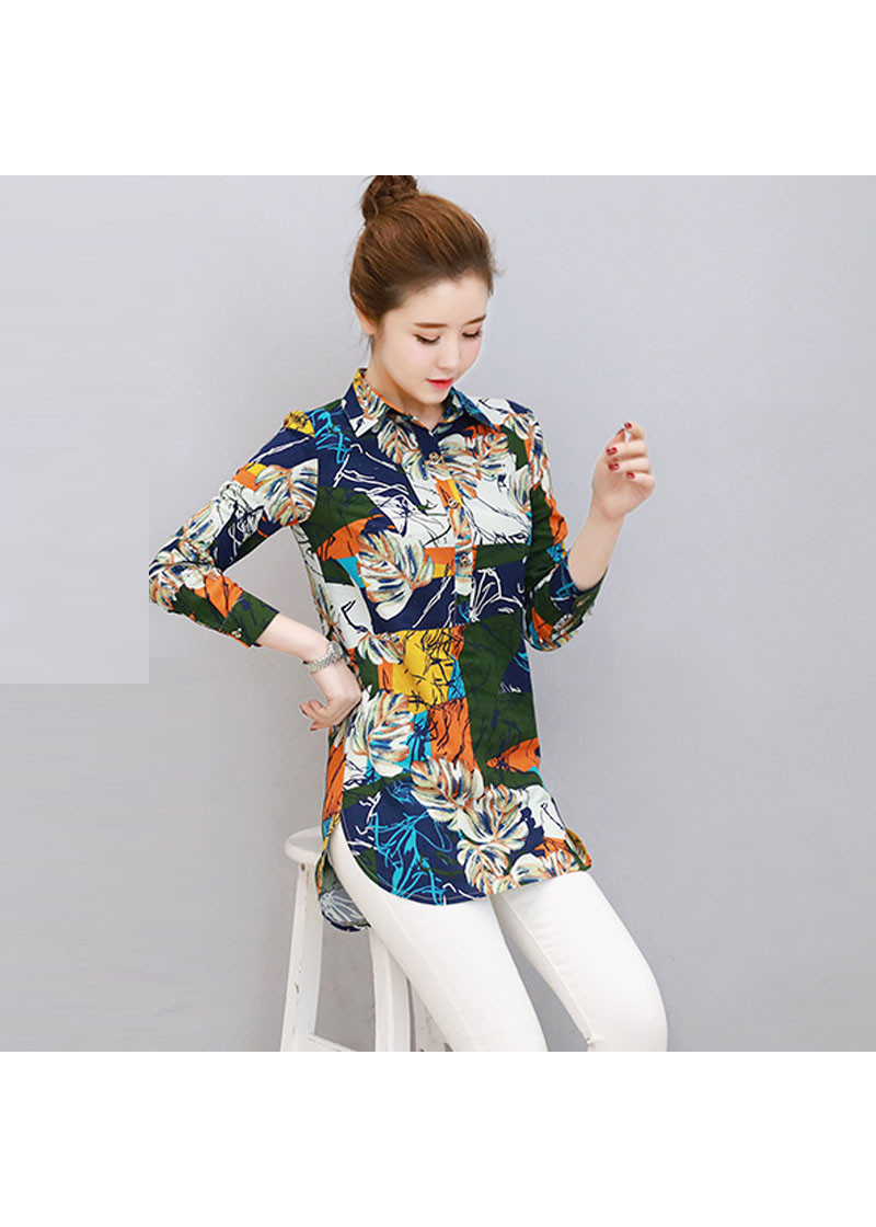 Áo dáng dài họa tiết