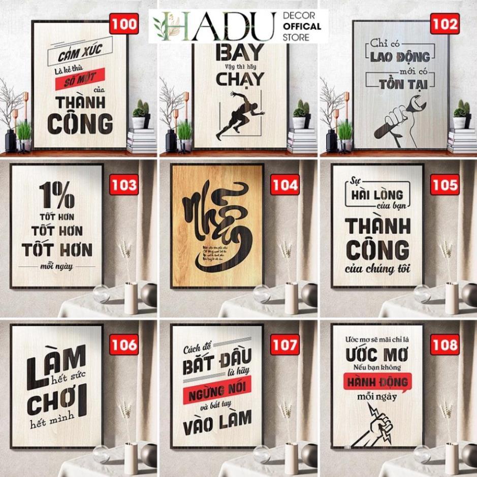 Tranh Gỗ tạo động lực, tranh slogan truyền cảm hứng - HaduDecor