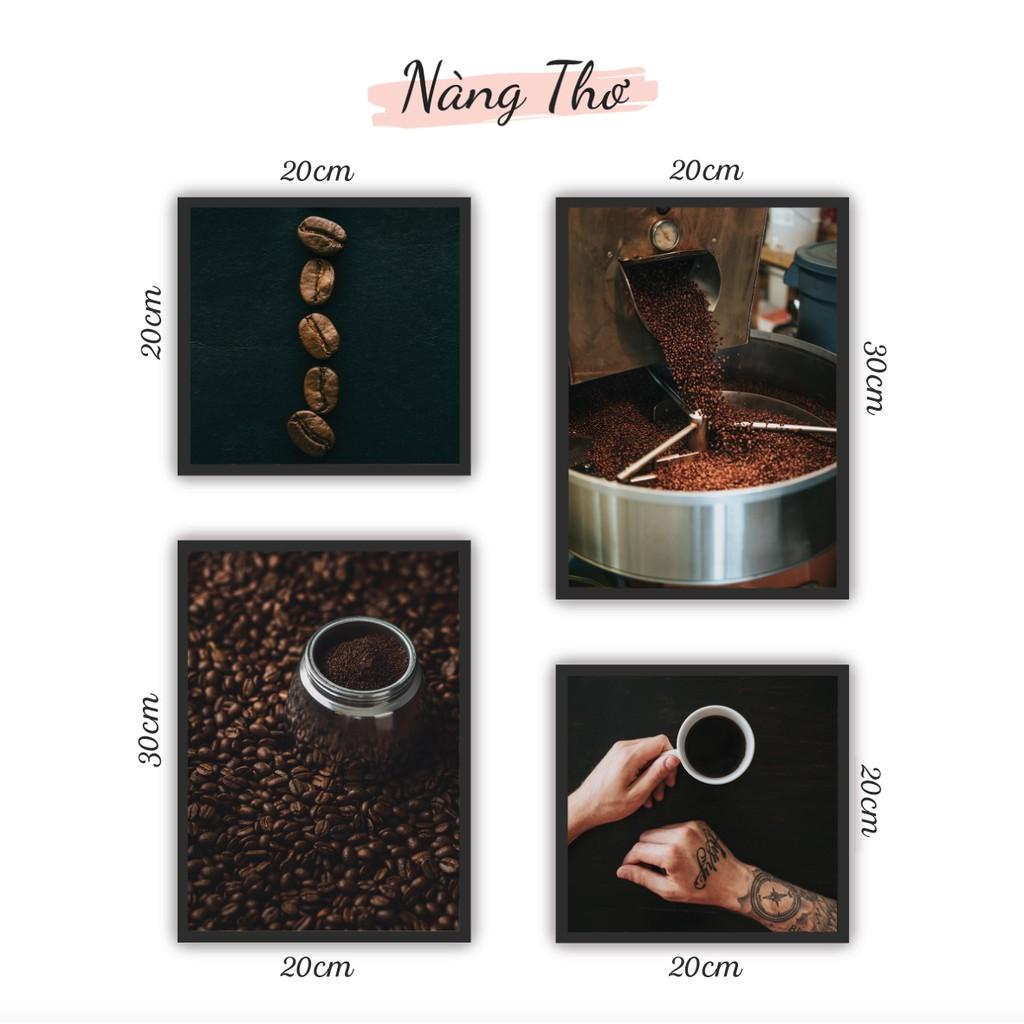 BỘ 4 TRANH TIỆM CÀ PHÊ DÁN FORM CỨNG 5mm_DECAL VIP