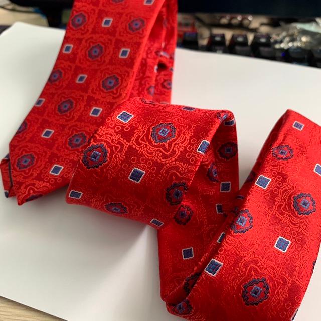 Cavat nam gấm đỏ bản hàng quốc 6cmx150cm chất liệu gấm sang trọng