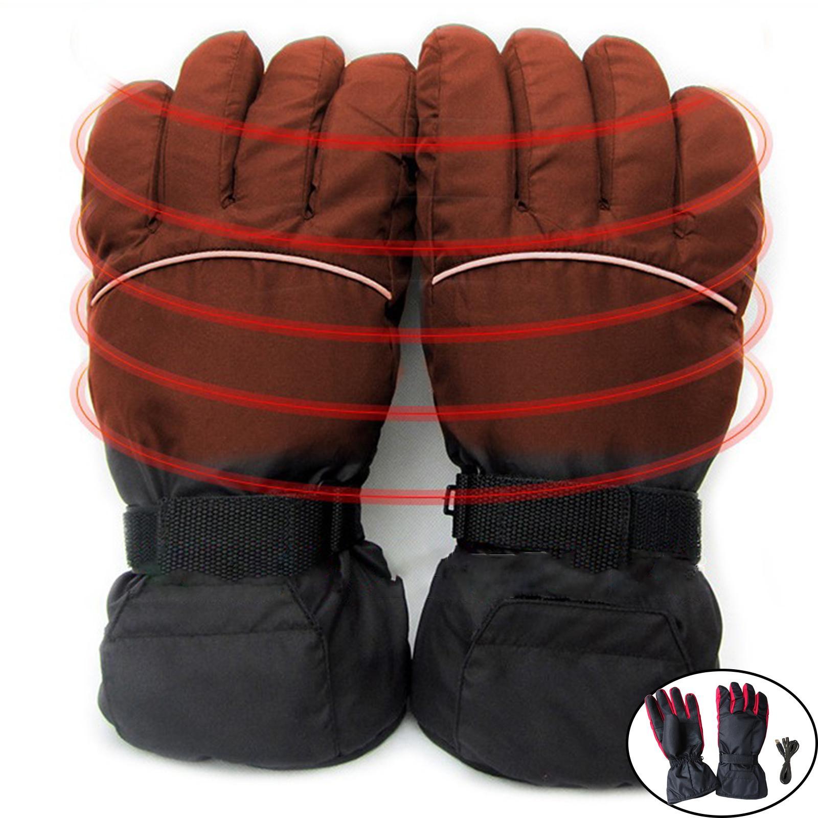 Motorcycle Heated Gloves Windproof Mittens Winter Thermal Glove for Outdoor