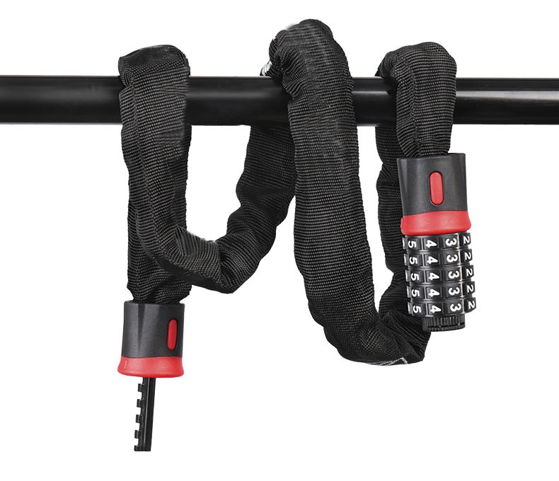 Khóa Xe Máy Xe Đạp Dây Xích Mật Mã 5 Số Chống Trộm, Chống Cắt Cao Cấp