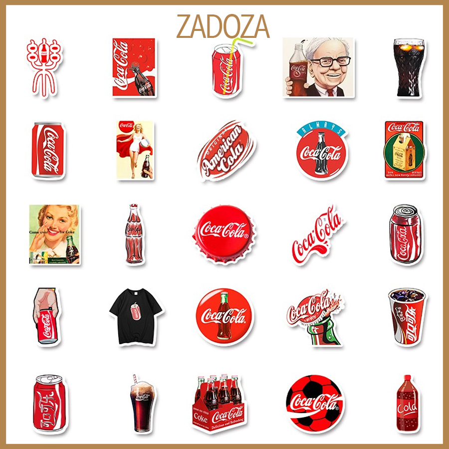 Sticker đồ uống soda coca dán laptop , điện thoại hình dán trang trí