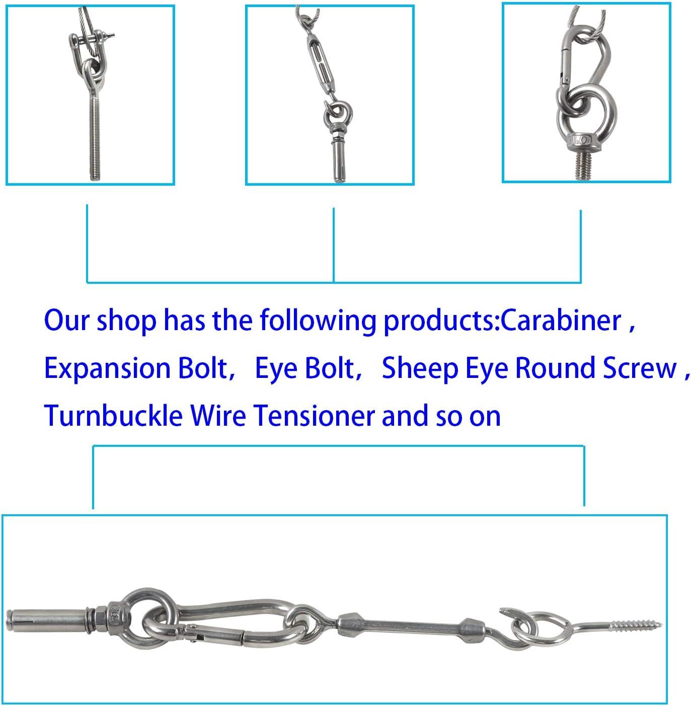 M5 * 65 Eyebolt Vòng Vít Thép Không Gỉ 304 Vít Mắt Cừu Vòng Tự Khai Thác Vòng Mắt Với Dây Giá Đỡ Khóa Chốt 10 Chiếc