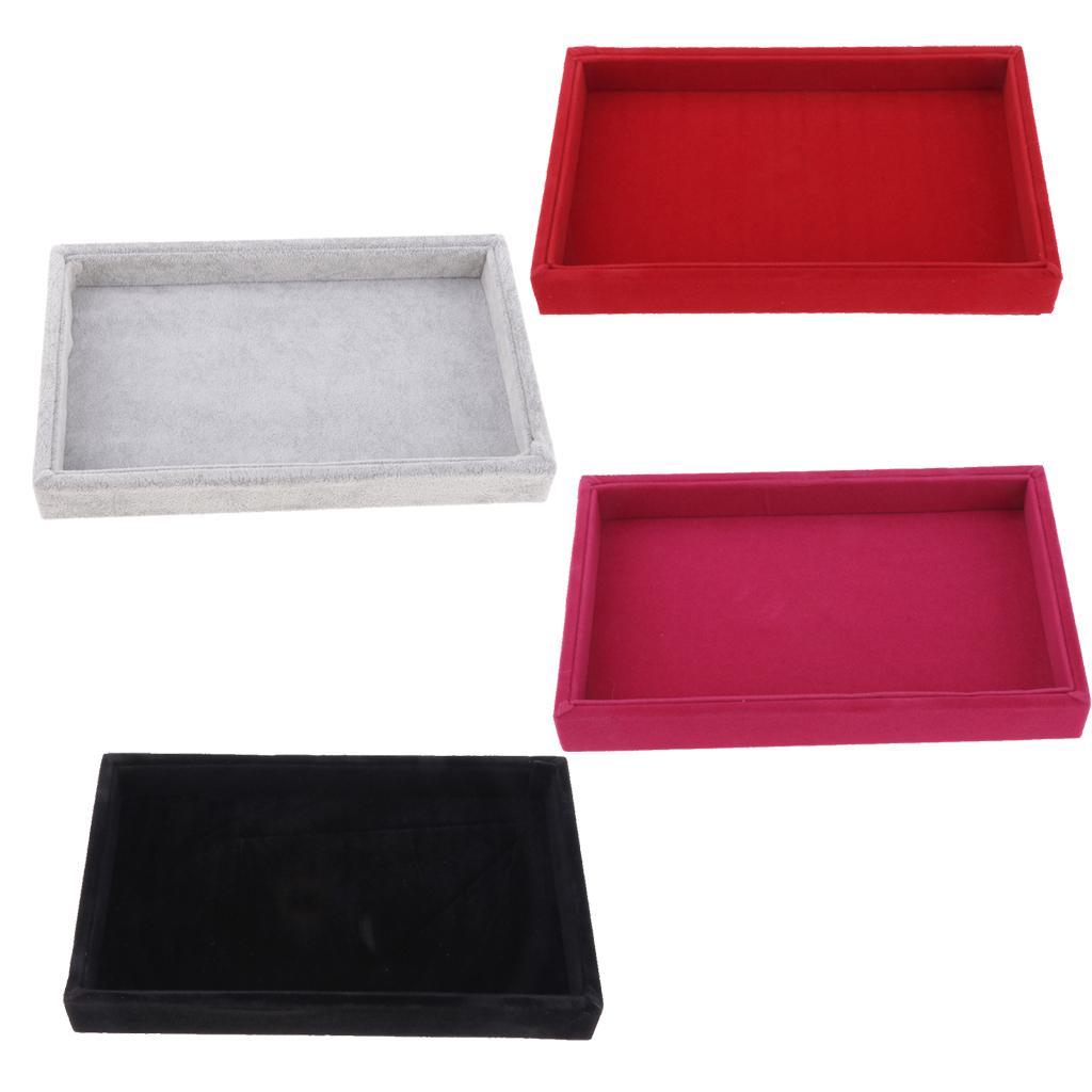 2 Pcs Velvet Necklace Bracelet Earring Anklet Jewelry Display Tray Case Organizer for Jewelry Store Home Use