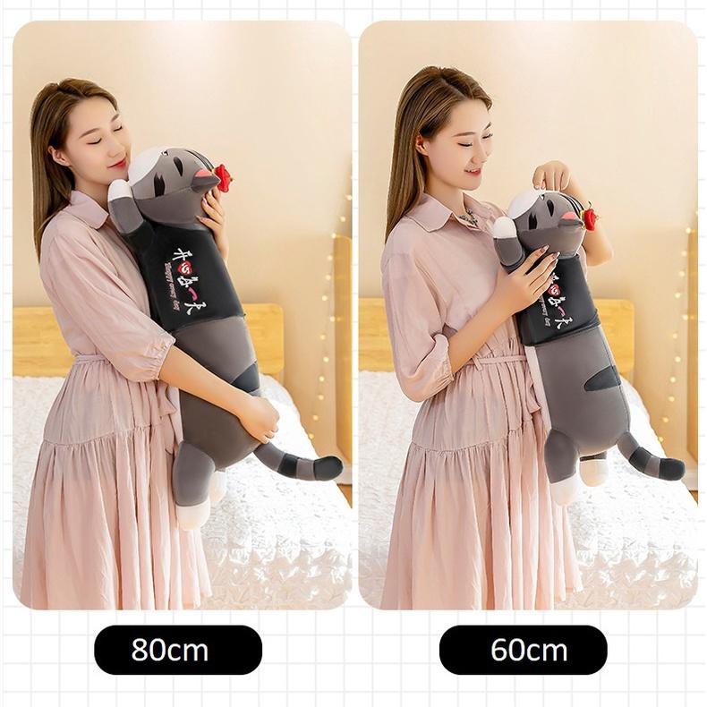 Gấu bông ôm dài Mèo Hoàng Thượng áo rời/ Mèo Thần Tài áo rời cao cấp, đủ size, cực mịn