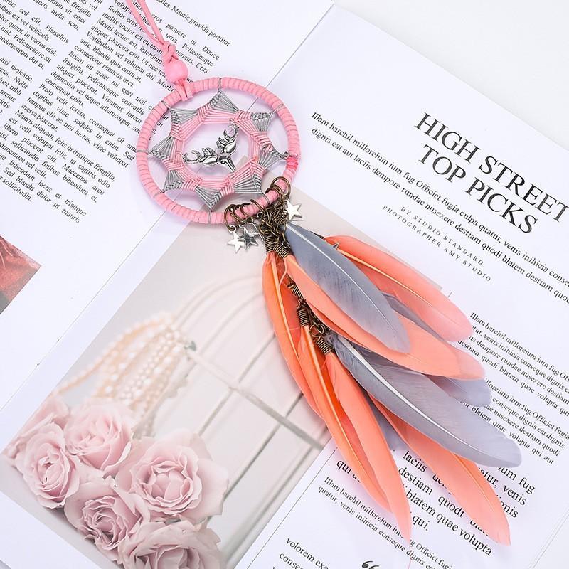 Dây Treo Trang Trí Gương Chiếu Hậu Oto Dreamcatcher Lông Vũ Handmade Sang Trọng