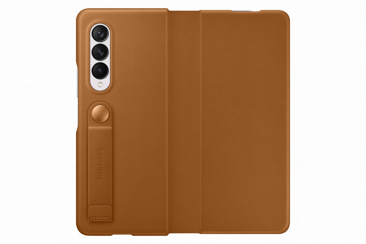 Bao da Samsung Z Fold 3 5G - Leather Flip Cover - Hàng chính hãng